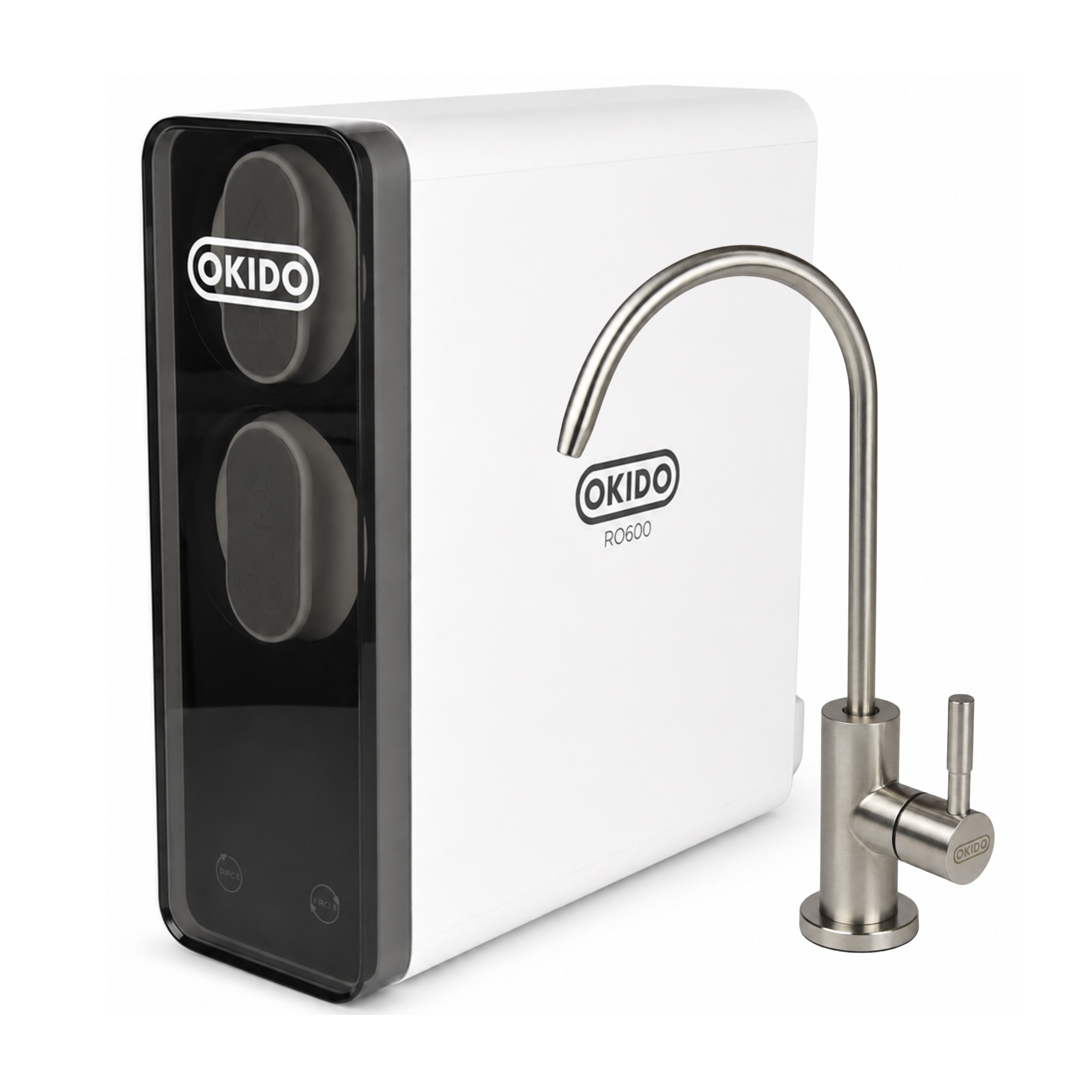 OKIDO RO600 waterfiltersysteem met kraan in RVS